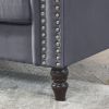 MH Modern Velvet Upholstered Sofa Couch, 3 Seat Tufted Back with Nail Arms with 2 pillows, Solid wood Legs, Sleeper Sofa for Living Room, Compact Livi