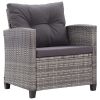 6 Piece Patio Sofa Set with Cushions Poly Rattan Dark Gray