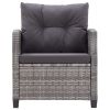 6 Piece Patio Sofa Set with Cushions Poly Rattan Dark Gray