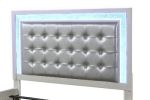 Passion Queen 5-N Pc Vanity LED Bedroom Set Made with Wood in Milky White