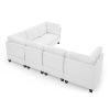 L shape Modular Sectional Sofa, DIY Combination, includes Three Single Chair , Two