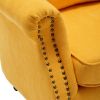 Accent Wingback Chair; Modern Tufted Linen Club Chair; Rivet Roll Arm Chair for Living Room; Bedroom; yellow